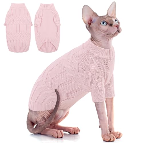 CITÉTOILE Katzenpullover, Strickpullover für haarlose Katzen, Wärme Winter Hundepullover mit Ärmeln, Klassisches Katzenpulli für Katzen Kleine Hunde Innen & Außen, Rosa, M CITÉTOILE Katzenpullover, Strickpullover für haarlose Katzen, Wärme Winter Hundepullover mit Ärmeln, Klassisches Katzenpulli für Katzen Kleine Hunde Innen & Außen, Rosa, M von CITÉTOILE