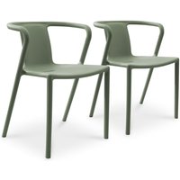 Citygarden - diego - Set mit 2 stapelbaren Gartensesseln aus olivgrünem Polypropylen - city garden Citygarden - diego - Set mit 2 stapelbaren Gartensesseln aus olivgrünem Polypropylen - city garden von CITYGARDEN
