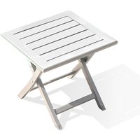 Marius - Gartenklapp Couchtisch, Aluminium, weiß - city garden - Blanc von CITYGARDEN