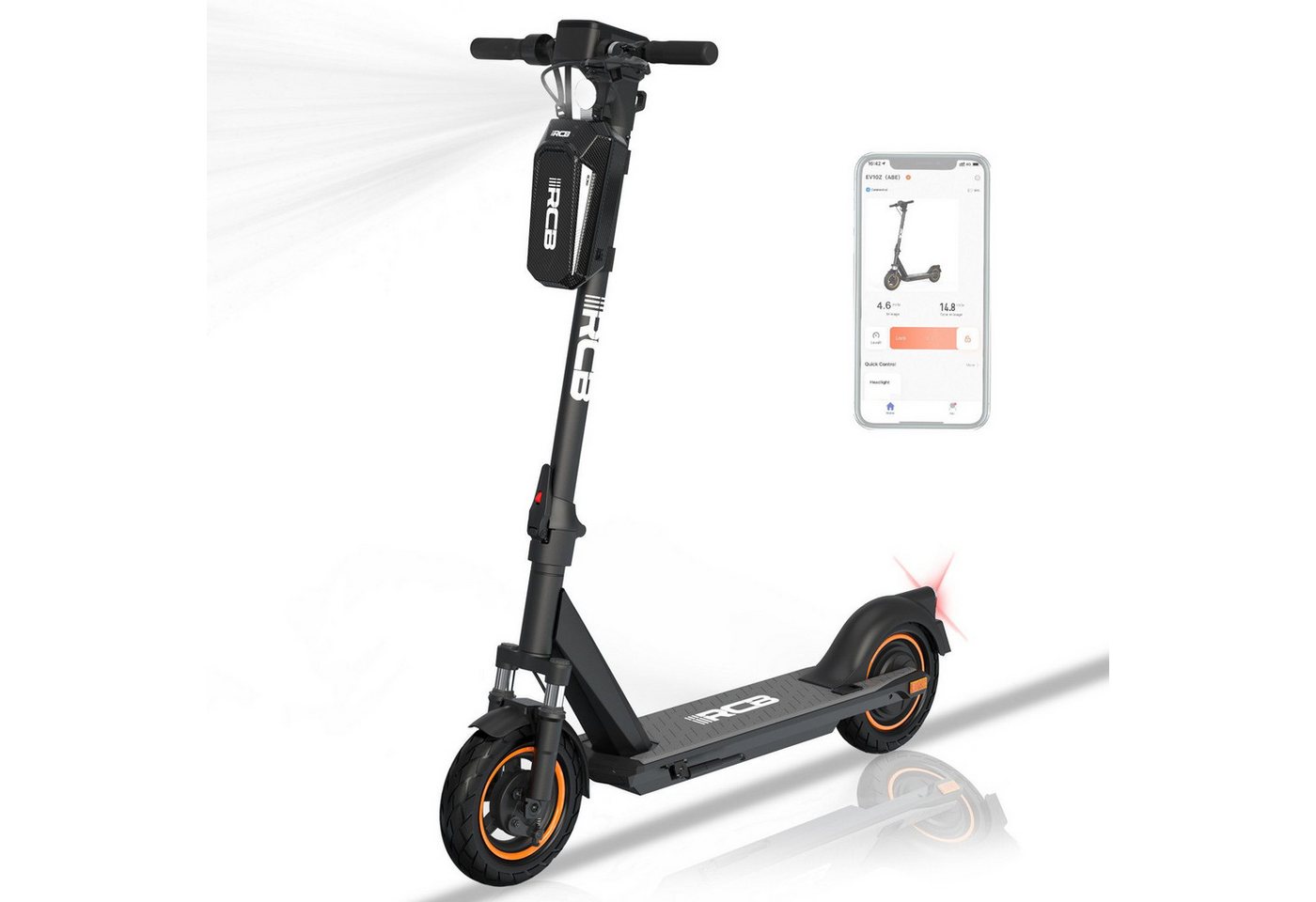 CITYSPORTS E-Scooter Elektroscooter 350W Motor, 20,00 km/h, 10" Elektroroller Mit Straßenzulassung(ABE) mit APP 36V 11.4Ah AKKU von CITYSPORTS