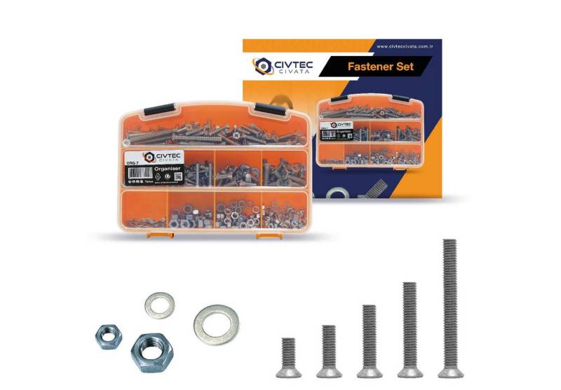 CIVTEC CIVATA Schrauben-Set Schrauben Set, Edelstahl Schrauben und -Muttern, 591-Teiliges Set CIVTEC CIVATA Schrauben-Set Schrauben Set, Edelstahl Schrauben und -Muttern, 591-Teiliges Set von CIVTEC CIVATA