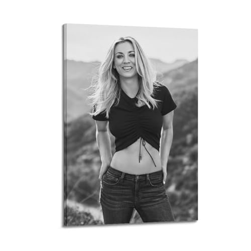 Kaley Cuoco Kunstposter Kunst Leinwand Gemälde Dekorative Gemälde Wandfotos Home Moderne Dekorationen 16x24inch(40x60cm) von CIXXFZMJW