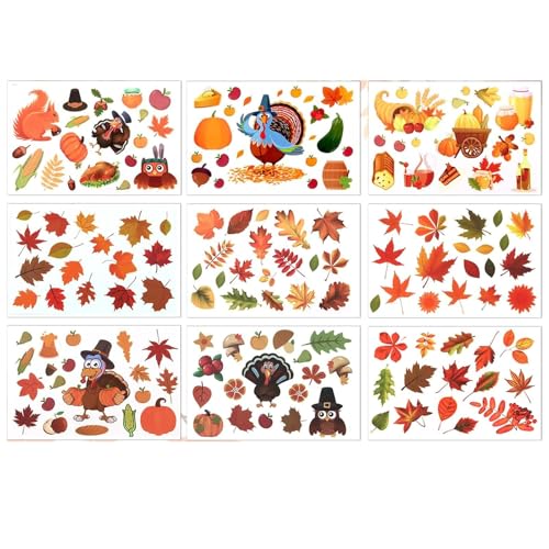 9 Blätter Herbst Blätter Fensteraufkleber, CIYIN Herbst Fensterbilder Selbstklebend, Thanksgiving Herbstdeko Fensteraufkleber, Fenster Sticker Herbs, Fensterbilder Erntedankfest 9 Blätter Herbst Blätter Fensteraufkleber, CIYIN Herbst Fensterbilder Selbstklebend, Thanksgiving Herbstdeko Fensteraufkleber, Fenster Sticker Herbs, Fensterbilder Erntedankfest von CIYIN