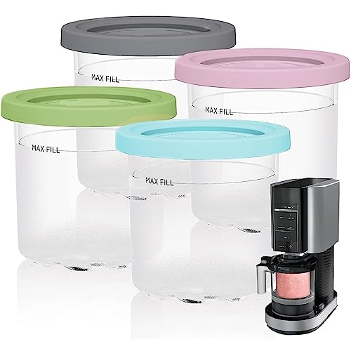 CIYIN Eiscreme Behälter für Ninja Creami, 4 Pack Auslaufsichere Eiscreme Pints Und Deckel, Wiederverwendbare Eisbehälter für Ninja Eismaschine NC301 NC300 NC299AMZ CN305A CN301CO Serie von CIYIN