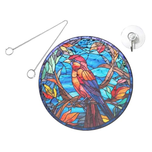 CIYODO 1 Satz Buntglasdekoration Fenster Im Freien Dekorative Hängende Verzierung Buntes Design Sonnenfänger Vogel Sonnenfänger Vogeldekor Für Zuhause Hängende Vogel-sonnenfänger Acryl von CIYODO