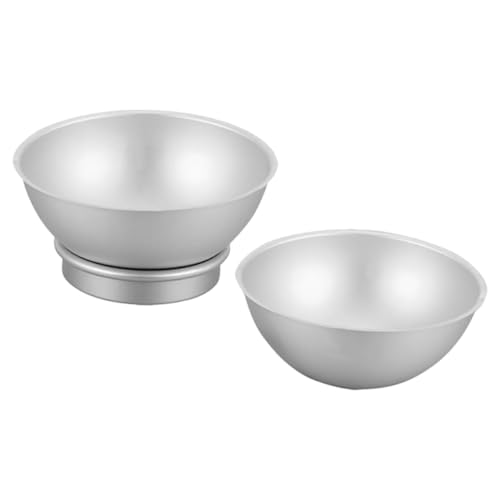 CIYODO 1 Satz Halbkreis Formset aus Aluminiumlegierung Praktische Halbmond Kuchenform für DIY Seifen und Badekugeln für Anfänger und Profis Zwei Halbkugeln und Boden von CIYODO