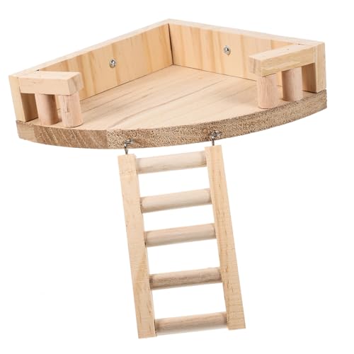 CIYODO Holz Plattform Für Chinchilla Und Hamster Bissfestes Spielzeug Mit Leiter Für Käfig Tragespielzeug Für Kleine Haustiere Interessantes Zubehör Für Hamster Und Vögel von CIYODO