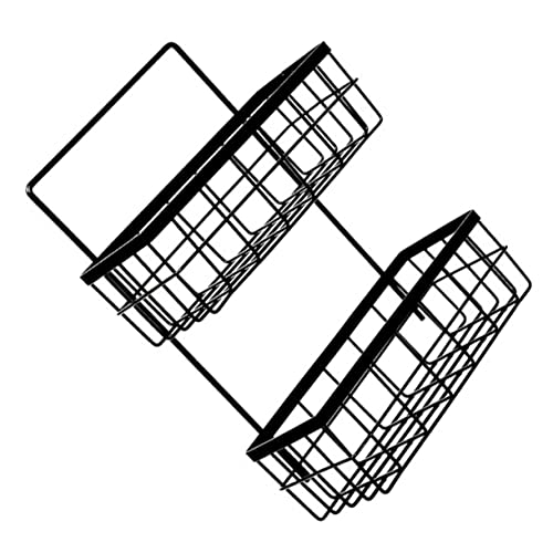 CIYODO Gestell 1 Set Doppelschichtige Schmiedeeiserne Hängekörbe Aufbewahrungskörbe Für Regale Waschbecken Lagerregal Draht Aufbewahrungskörbe Badezimmer Wand Metallgitter Korb Rack von CIYODO