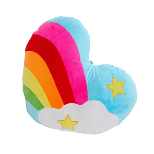 CIYODO 1 x Regenbogen-Herzkissen, gefülltes Herzkissen, dekorativer Sofaüberwurf, Regenbogen-Plüschkissen für Sofa, Herzkissen, Liebesmatte, PP-Baumwolle von CIYODO