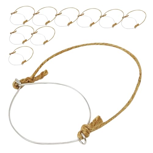 CIYODO 10 Stück Einmachglas Haken mit Edelstahl Draht und Rustikalem Jutebandgriff Wetterfeste Aufhängevorrichtung für Einmachgläser Vielseitiger Outdoor-dekor für Garten und Balkon von CIYODO