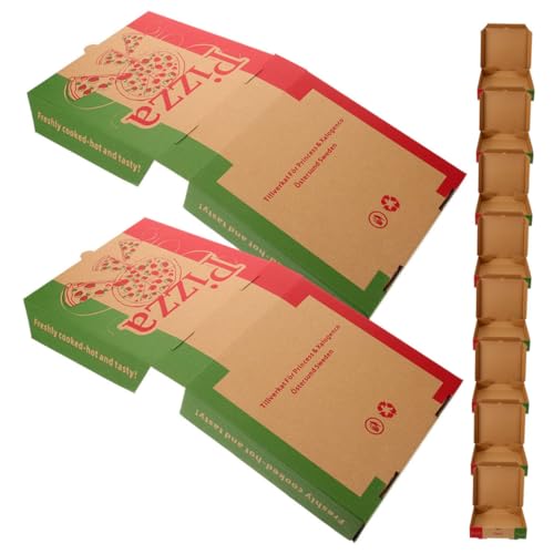 CIYODO 10 Stück Pizzakartons Aus Papier 20 Cm Pizzaverpackung Aus Dickem Papiermaterial Tragbare Pizza-aufbewahrungsbox Zur Aufbewahrung Und Mitnahme von CIYODO