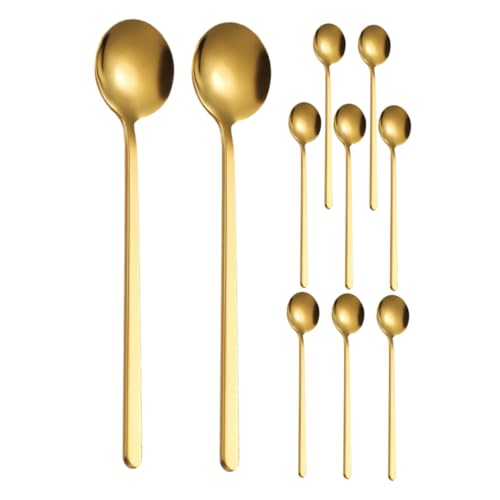 CIYODO 10 Stück Teiliges Edelstahl Longdrink Löffel mit Langem Griff Vielseitig Einsetzbare Rührlöffel für Kaffee Eis Desserts und Cocktails Spülmaschinenfest Langlebig und Einfach zu CIYODO 10 Stück Teiliges Edelstahl Longdrink Löffel mit Langem Griff Vielseitig Einsetzbare Rührlöffel für Kaffee Eis Desserts und Cocktails Spülmaschinenfest Langlebig und Einfach zu von CIYODO