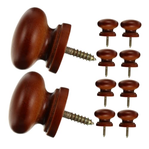 CIYODO 10 Stück Teiliges Runde Holzschubladengriffe Selbstbohrend Ergonomische Massivholzknöpfe für Kommoden Kleiderschränke Küchenschränke Einfache Montage ohne Vorbohren von CIYODO