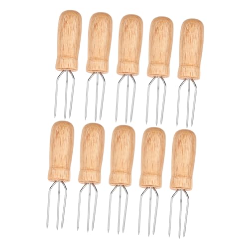 CIYODO 10 Stück Teiliges Set Maiskolbenhalter mit Holzgriff Praktische Grillgabeln für Bbq Picknick und Camping Wiederverwendbare und Langlebige Maisstecker für Sicheres Grillen von Obst CIYODO 10 Stück Teiliges Set Maiskolbenhalter mit Holzgriff Praktische Grillgabeln für Bbq Picknick und Camping Wiederverwendbare und Langlebige Maisstecker für Sicheres Grillen von Obst von CIYODO