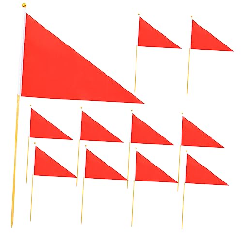 CIYODO 10 x Rasenmarkierungsflaggen, Rasensprinkler-Flaggen, Vermessungsflaggen, kleine Hofflaggen, Landschaftsflaggen, Mehrzweckmarkierungsflaggen, bunte Flaggen, lokalisieren Flaggen, Dreieck, von CIYODO