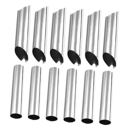 CIYODO 12 Stück Teiliges Edelstahl Croissants Formen Konische Backröhren für Dänische Schillerlockenförmige Teigrollen Langlebige Backform Geeignet für Gebäck und Dessertzubereitung von CIYODO