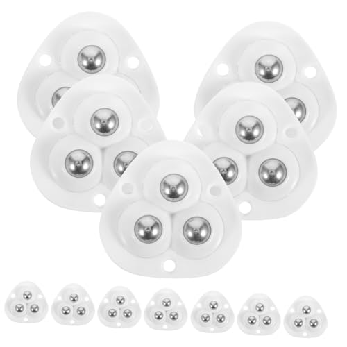 CIYODO 12 Stück Teiliges Selbstklebende Mini lenkrollen Rotierbare Geräuscharme Möbelrollen für Mülleimer Aufbewahrungsboxen und Kleine Küchengeräte Verschleißfest Tragfähig Weiß von CIYODO