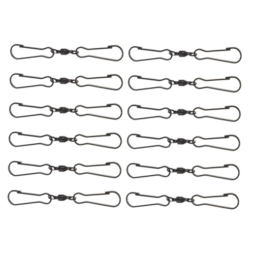 CIYODO 12 Stück Teiliges Wetterfeste Edelstahl Swivel Clip Haken mit Lager für Windspiele Gartendeko Balkon Terrasse Selbstrotierend Geräuscharm zum Aufhängen von Windchimes und von CIYODO
