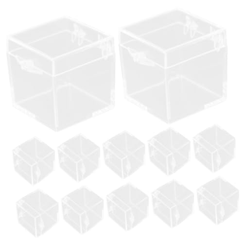 CIYODO 12 Stück Transparente Quadratische Aufbewahrungsboxen Kratzfeste Mineral Schmuck display Cases Stabile Sammlungsboxen für Edelsteine Vielseitig Verwendbar Platzsparend von CIYODO