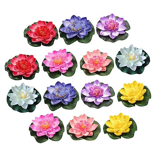 CIYODO 14 Stück Teiliges Künstliche Lotusblumen Farbenfrohe Schwimmende Seerosen Dekoration für Teich Garten Pool Pavillon Realistische Simulation Pflegeleicht als Tanzrequisit und CIYODO 14 Stück Teiliges Künstliche Lotusblumen Farbenfrohe Schwimmende Seerosen Dekoration für Teich Garten Pool Pavillon Realistische Simulation Pflegeleicht als Tanzrequisit und von CIYODO