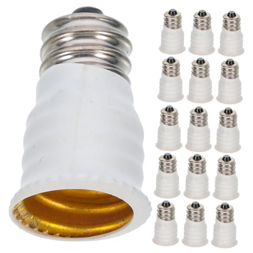 CIYODO 15 Stück Teiliges Lampensockel adapter Praktischer Glühbirnen sockelkonverter Kompatibel mit LED leuchten Einfache Installation Leichter Lampenfassung extender Weiß von CIYODO