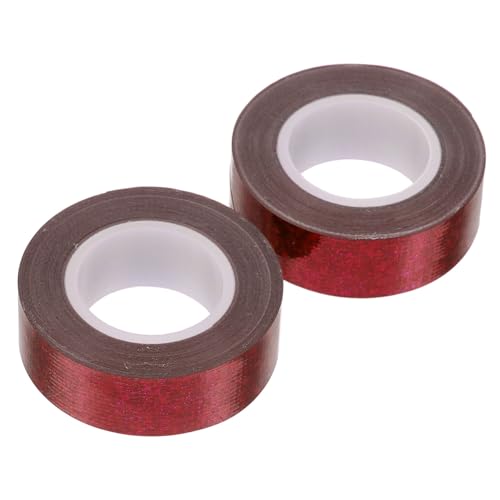 CIYODO 2 Rollen Holografisches Klebeband Starkes Selbstklebendes Gewebeband mit Starker Klebkraft Vielseitig Einsetzbar für Reparaturen Dekoration und Verpackung Rote Farbe Langlebig und von CIYODO