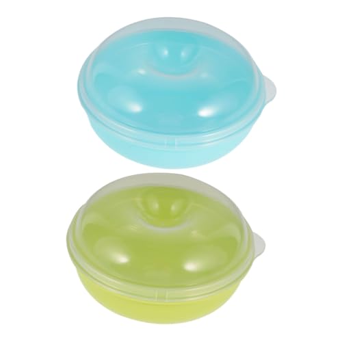 CIYODO 2 Stück Brotdose für Donuts und Bagels Mikrowellengeeignet Langlebiger Bruchsicher Luftdicht Brotaufbewahrung Praktisch für Zuhause Bäckerei Vielseitiger Wiederverwendbar von CIYODO