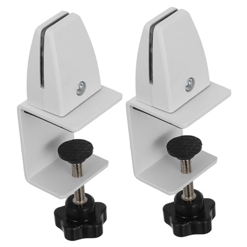 CIYODO 2 Stück Desktop -Lünette Fixierung Clip Bildschirm- -Klemme Trennclip Desktop-Privatsphäre-Panel Fest Clips für Schreibtisch-Sichtschutz Trennwandklemme Aluminiumlegierung von CIYODO