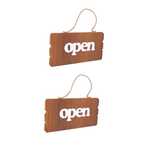 CIYODO 2 Stück Doppelseitiges Holz Türschild mit Retro Design Hängendes Dekoschild für Zuhause Büro Teiliges aus Robustem Holzbrett als zum Einzug für Geschäftstüren von CIYODO
