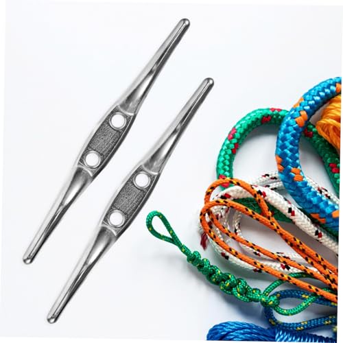 CIYODO 2 Stück Edelstahl Fahnenmast Klampe Verstellbar Robuste Befestigungshaken Wetterfest für Flaggenseil und Fahnenstange Vielseitig Einsetzbar Langlebige Flaggenhalterung von CIYODO