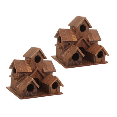 CIYODO 2 Stück Holz Vogelhäuser Rustikaler Garten Vogelhaus Hängend Wetterfest Natürlicher Nistkasten für Terrasse Balkon Außenbereich Dekoration CIYODO 2 Stück Holz Vogelhäuser Rustikaler Garten Vogelhaus Hängend Wetterfest Natürlicher Nistkasten für Terrasse Balkon Außenbereich Dekoration von CIYODO