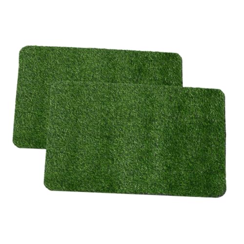 CIYODO 2stücke Kunstrasen Fußmatte Für Eingangsbereich Garten Terrasse Balkon Hauseingang Außenbereich Innenbereich Realistische Grasmatten Türmatte von CIYODO
