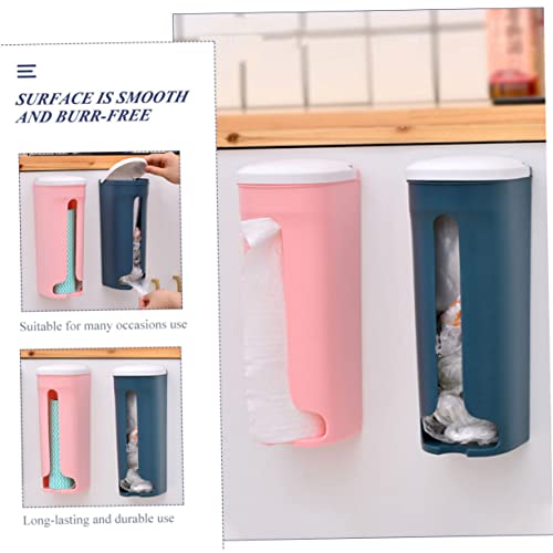 CIYODO 2 Stück Kunststoffbeutel Organizer Küchenrollenhalter Wandmontage Müllbeutelhalter Aufbewahrung für Küchenrollen Einkaufstüten und Müllsäcke Blau von CIYODO