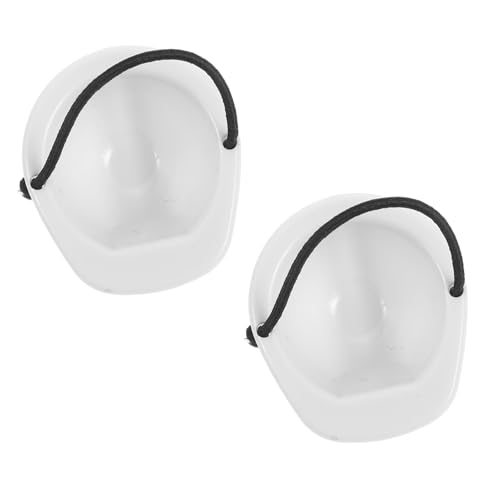 CIYODO 2 Stück Miniatur Bauhelm mit Verstellbarem Federseil Leichter Schutzhelm für Kleine Haustiere und Puppen Flexibel Anpassbar für Outdoor und Bastelprojekte Weiße Kunststoff Helme von CIYODO