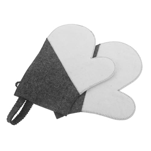 CIYODO 2 Stück Sauna Handschuhe aus Dickem Filz Hitzebeständig Atmungsaktiv und Isolierend mit Verstärkter für für Sauna Dampfbad und Spa zur Sicheren Handentspannung von CIYODO
