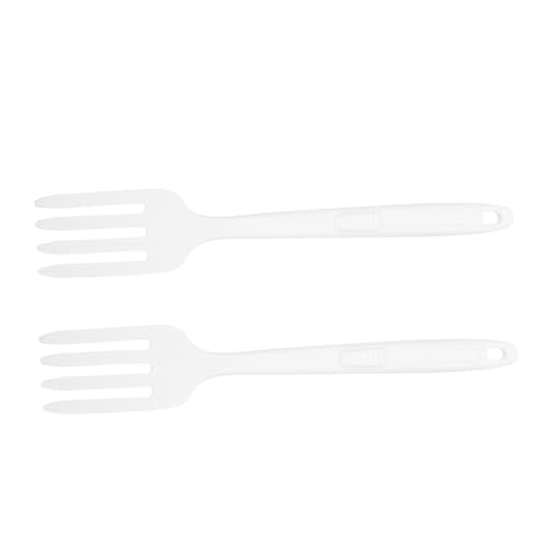 CIYODO 2 Stück Silikon Küchen Gabel Hitzebeständig Antihaftbeschichtet Rutschfester Griff Serviergabeln für Pasta Nudeln Salate und Fleisch Kochen Küchenutensilien von CIYODO