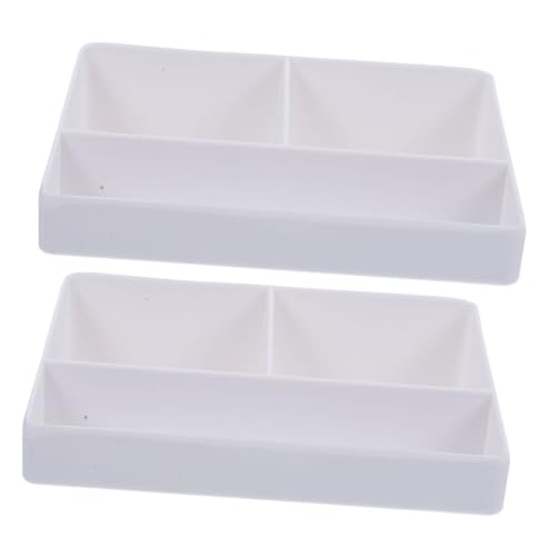 CIYODO 2 Stück Teebeutel Organizer aus Material Kompakte Aufbewahrungsbox für Zuckerpakete und Tee für Küchentheke und Nachttisch Weißer Tee und Süßstoffbehälter mit Drei Fächern von CIYODO