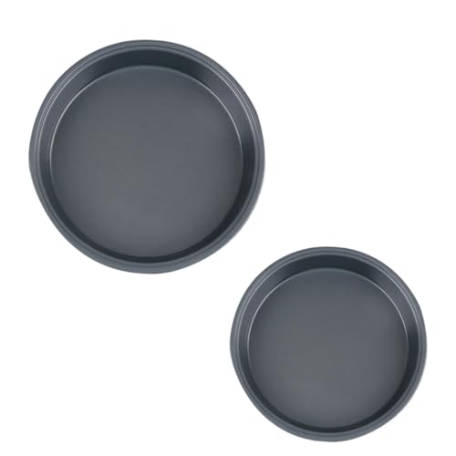 CIYODO 2 Stück Teiliges Carbonstahl Pizza Backbleche Ø Ø Hitzebeständige Antihaftbeschichtete Backformen mit Glatten Rändern für Gleichmäßiges Backen und Einfache Reinigung von CIYODO