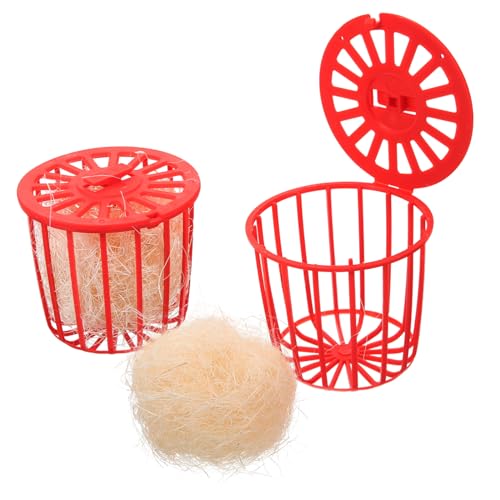 CIYODO 2 Stück Teiliges Vogel Nistkorb aus Natürlichen Materialien Atmungsaktiv Waschbar Fördert Nestbauverhalten bei Wellensittichen Kanarienvögeln und Papageien als Vogelkäfig Zubehör CIYODO 2 Stück Teiliges Vogel Nistkorb aus Natürlichen Materialien Atmungsaktiv Waschbar Fördert Nestbauverhalten bei Wellensittichen Kanarienvögeln und Papageien als Vogelkäfig Zubehör von CIYODO