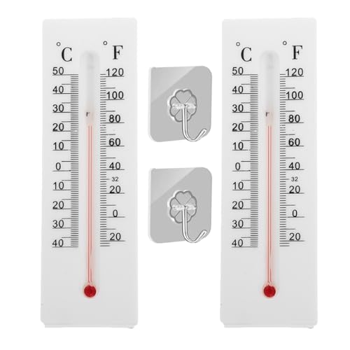 CIYODO 2 Stück Thermometer Schlüsselversteck für Draußen Dekorative Schlüsselbox zur Sicheren Aufbewahrung Wetterfestes Wandmontage Design für Garten und Terrasse von CIYODO
