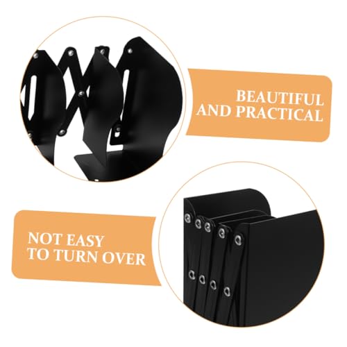CIYODO 2 Stück Verstellbare Metall Buchstützen Robuster Rutschfester Schreibtisch Organizer Erweiterbares Bücherregal für Büro Wohnheim Platzsparender Desktop Datei Leseständer von CIYODO