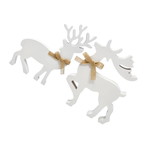CIYODO 2 Stück Weißes Rentier Tischdekoration Rustikale Weihnachtsmittelstücke für Festliche für Fensterbänke oder Tische CIYODO 2 Stück Weißes Rentier Tischdekoration Rustikale Weihnachtsmittelstücke für Festliche für Fensterbänke oder Tische von CIYODO