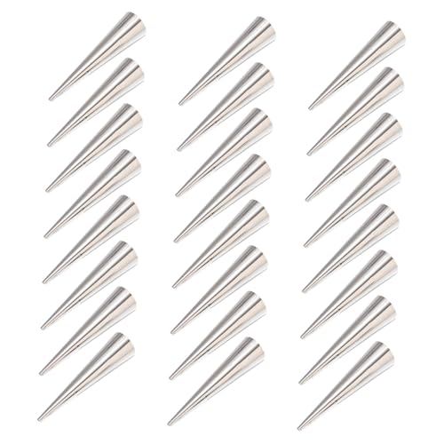 CIYODO 24 Stück Teiliges Edelstahl Backformen für Creme gebäck Zylindrische Cannoli Röhrchen Wiederverwendbare Backkegel Rostfrei Leicht zu Reinigen für Croissants und Gebäck von CIYODO
