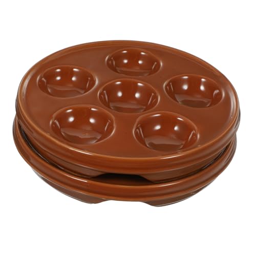 CIYODO 2Stücke Runde Escargot Platte Keramik Backform Schneckenpfanne für Zuhause Restaurant und Partys Geschirrspüler Ergonomisches Design von CIYODO