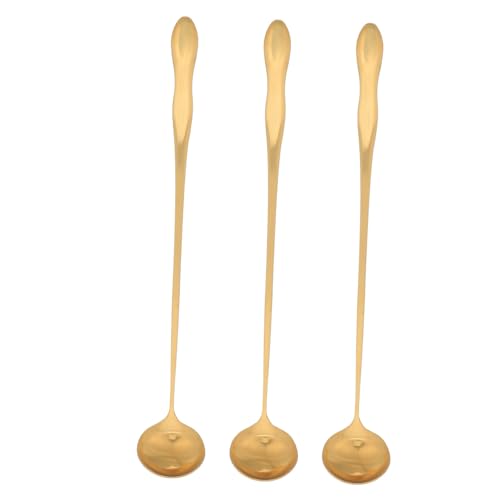 CIYODO 3 STÜCKE Teiliges Gewürzlöffel mit Langem Griff Gourdförmiger Griff als Eis Tee und Kaffee Rührlöffel für Dessert Espresso und Cocktails von CIYODO