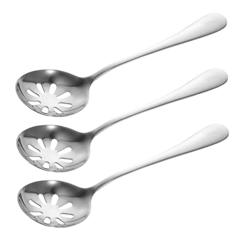 CIYODO 3 Stück Edelstahl Servierlöffel Schlitzlöffel für Buffet und Küche Robust Spülmaschinenfest Vielseitig für Suppen Salate Pasta und Party Einfach zu Reinigen und Langlebig von CIYODO