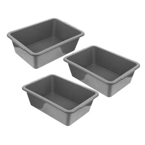 CIYODO 3 Stück Rechteckige Bus Tub Aufbewahrungsboxen aus Robustem PP Kunststoff Multifunktionale Stapelboxen mit Griffen Spülmaschinenfest für Restaurants Haushalt und Tischorganisation von CIYODO