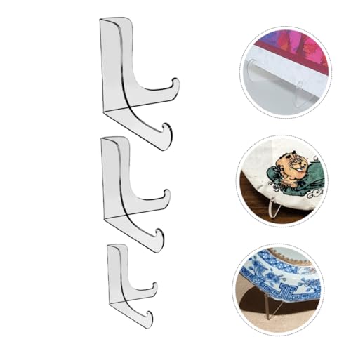 CIYODO 3 Stück Teiliges Display Ständer Transparenter Tellerhalter und Bilderständer Vielseitig für Desktop Foto Postkarten und Teller Geeignet für Zuhause Büro Ausstellungen und von CIYODO