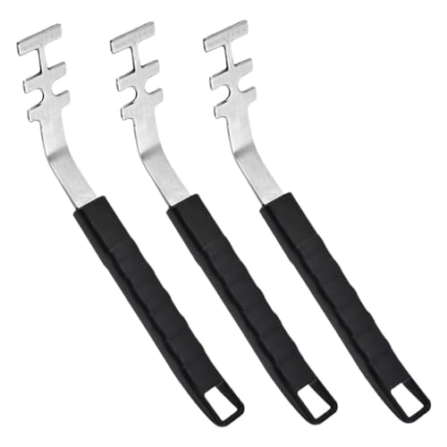 CIYODO 3 Stück Teiliges Edelstahl Grillrost lifter mit Griffen Hitzeschutzfunktion Multifunktional für Holzkohlegrill und Outdoor Bbq Sicherer Grillrostheber für Backofen und Grillgeräte von CIYODO