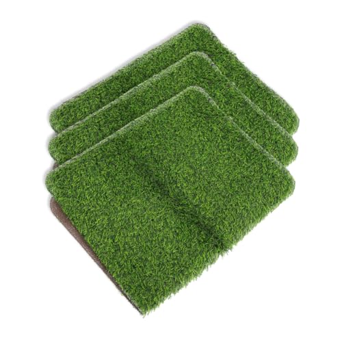 CIYODO 3 Stück Teiliges Künstlicher Gras Türvorleger mit Drainagelöchern Vielseitig Zuschneidbar für Innen und Außen Garten Balkon Haustierbereich von CIYODO